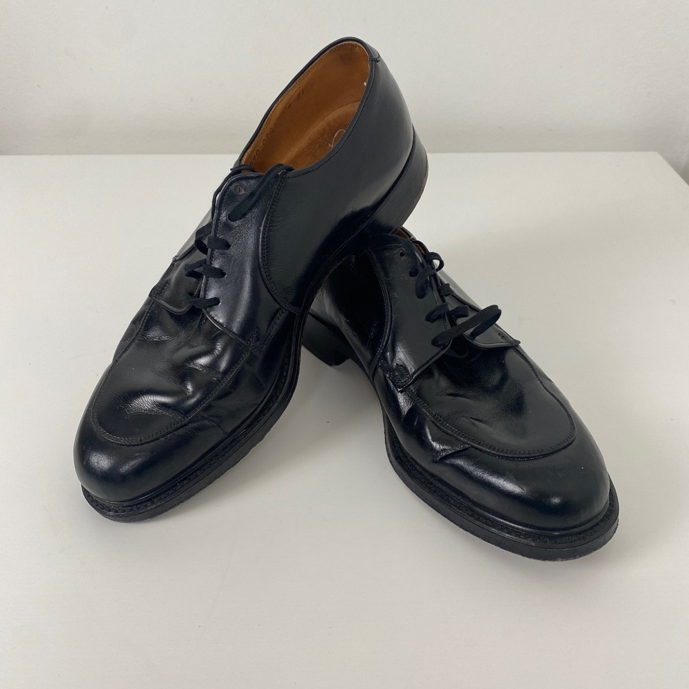Vintage Mansfield by Ritchie Black Leather Apron Toe Derby Shoes Mens 9 D Canada